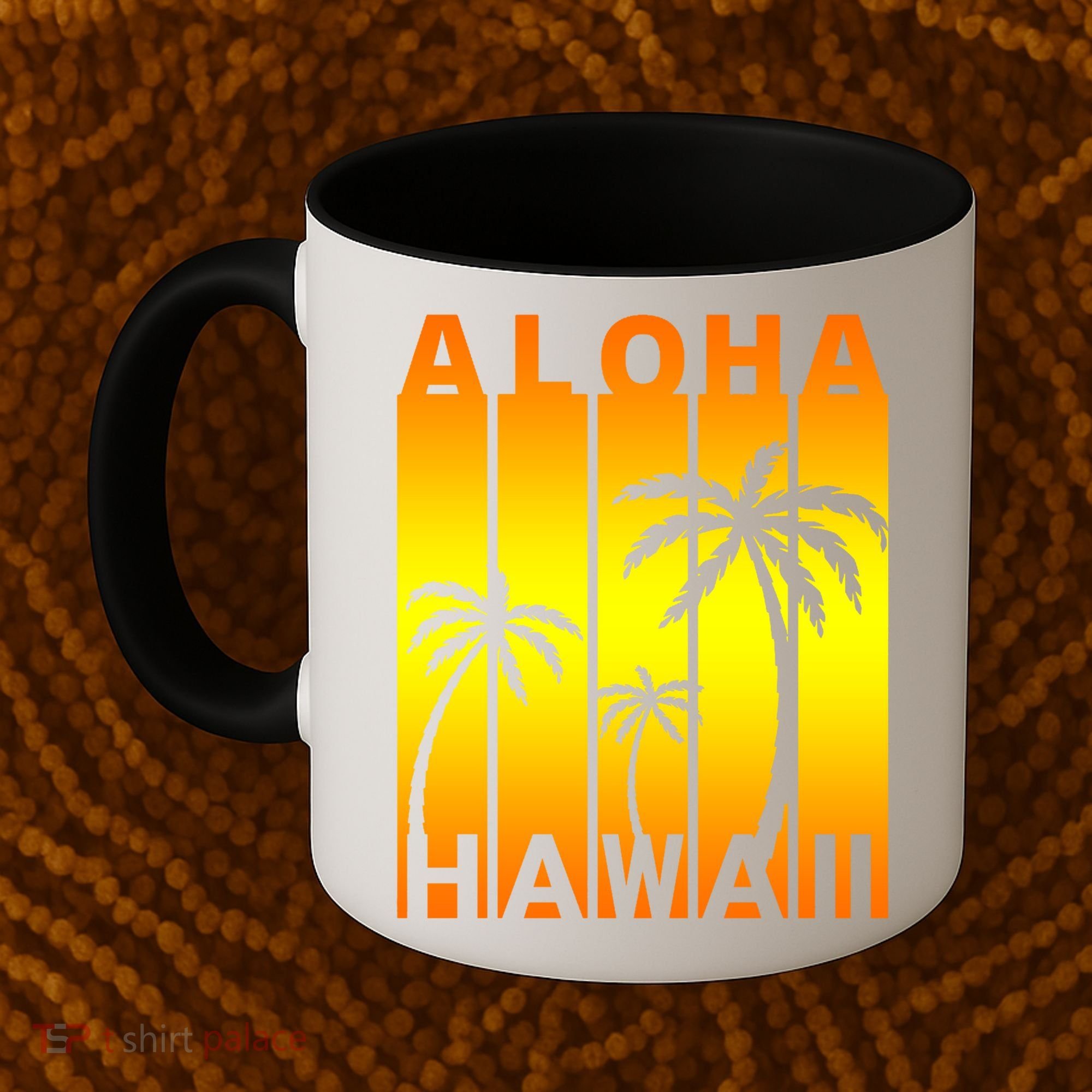 Aloha Hawaii Sunset Palm Trees Coffee Mug