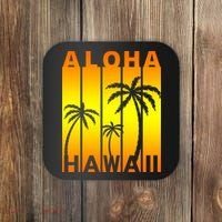Aloha Hawaii Sunset Palm Trees Coaster thumb 0