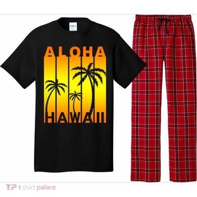 Aloha Hawaii Sunset Palm Trees Pajama Set