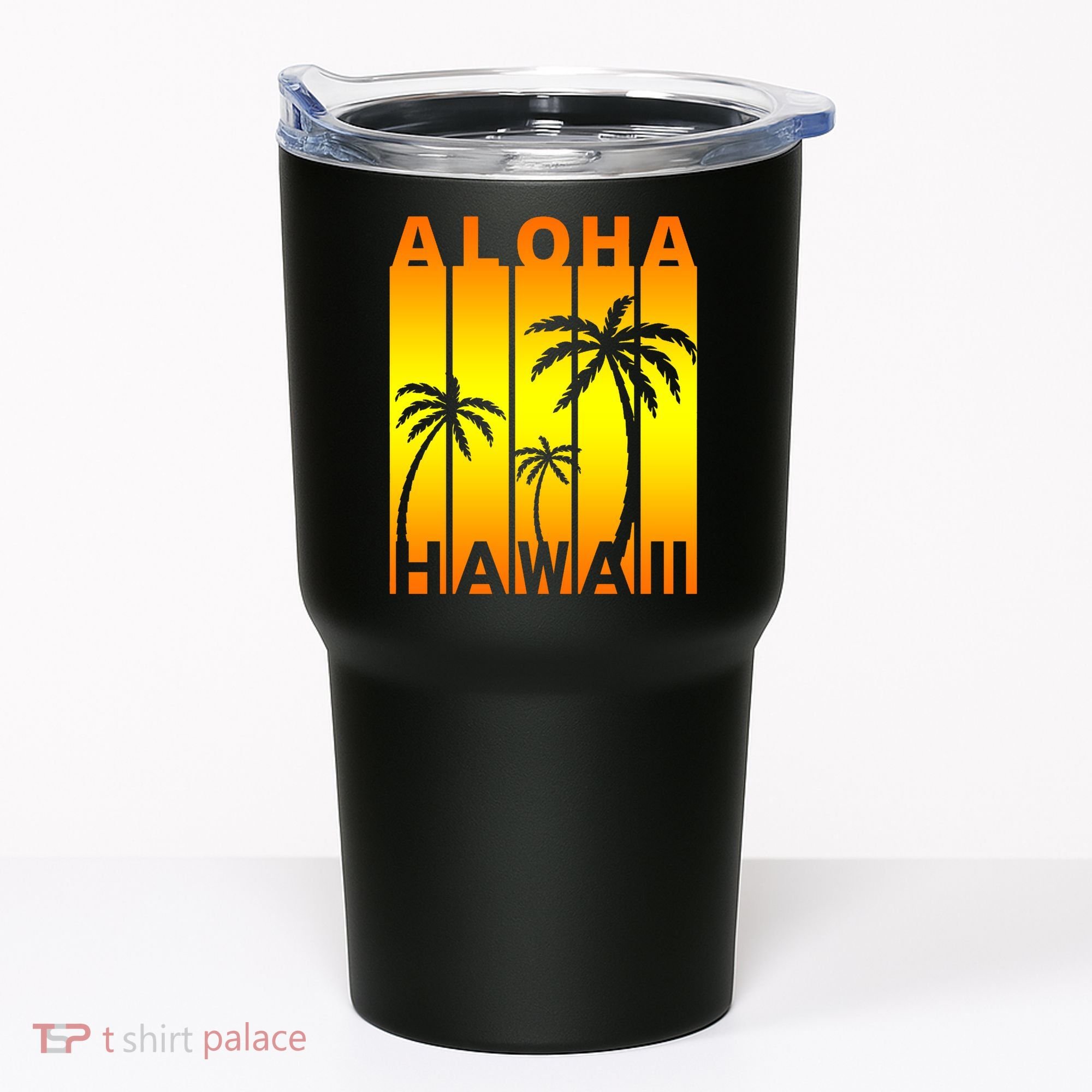Aloha Hawaii Sunset Palm Trees Tumbler