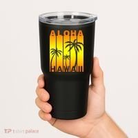 Aloha Hawaii Sunset Palm Trees Tumbler thumb 2