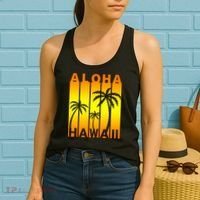 Aloha Hawaii Sunset Palm Trees Women's Tank Top thumb 2