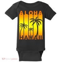Aloha Hawaii Sunset Palm Trees Baby Bodysuit thumb 0