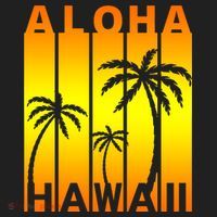Aloha Hawaii Sunset Palm Trees Hat thumb 2