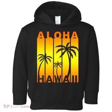 Aloha Hawaii Sunset Palm Trees Toddler Hoodie