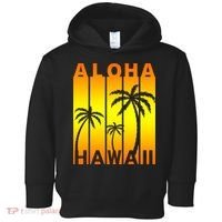 Aloha Hawaii Sunset Palm Trees Toddler Hoodie thumb 0