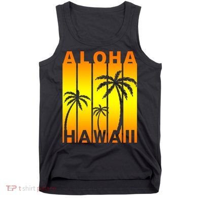 Aloha Hawaii Sunset Palm Trees Tank Top