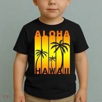 Aloha Hawaii Sunset Palm Trees Toddler T-Shirt thumb 2