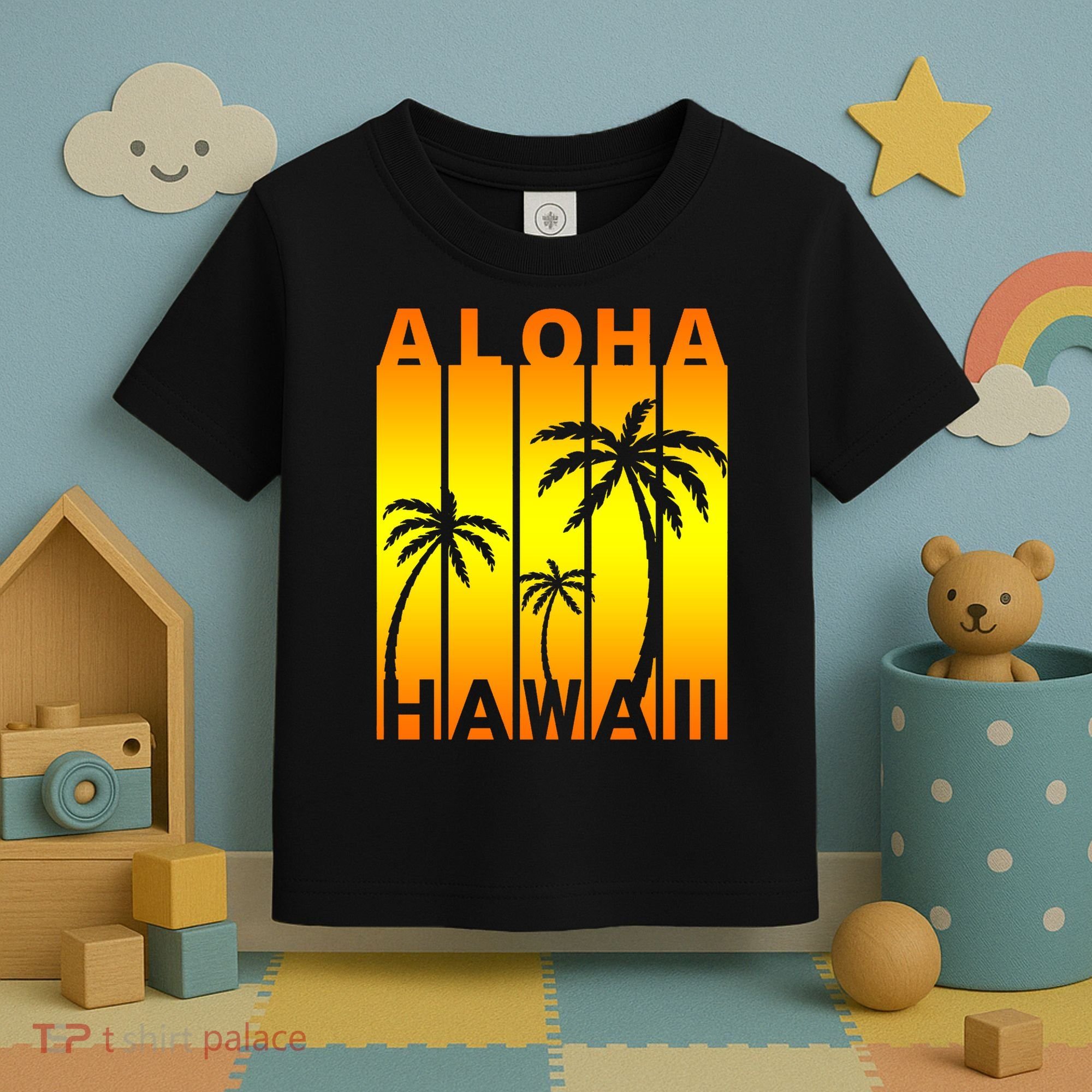 Aloha Hawaii Sunset Palm Trees Toddler T-Shirt