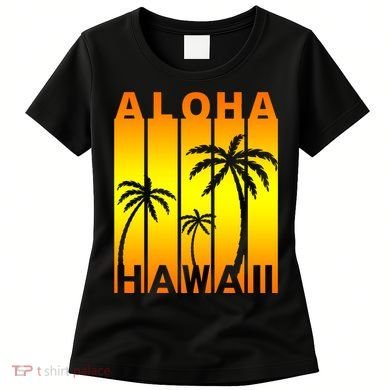 Aloha Hawaii Sunset Palm Trees Women's T-Shirt