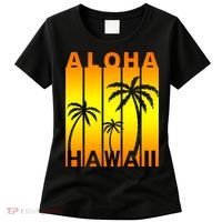 Aloha Hawaii Sunset Palm Trees Women's T-Shirt thumb 0