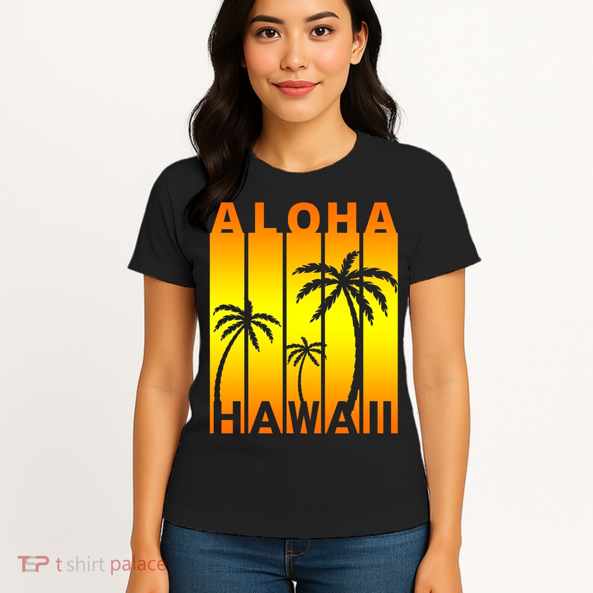 Aloha Hawaii Sunset Palm Trees Women's T-Shirt