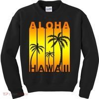Aloha Hawaii Sunset Palm Trees Kids Sweatshirt thumb 0