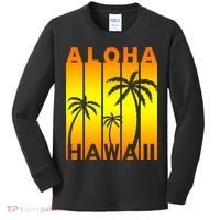 Aloha Hawaii Sunset Palm Trees Kids Long Sleeve Shirt thumb 0
