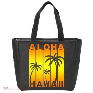 Aloha Hawaii Sunset Palm Trees Tote Bag