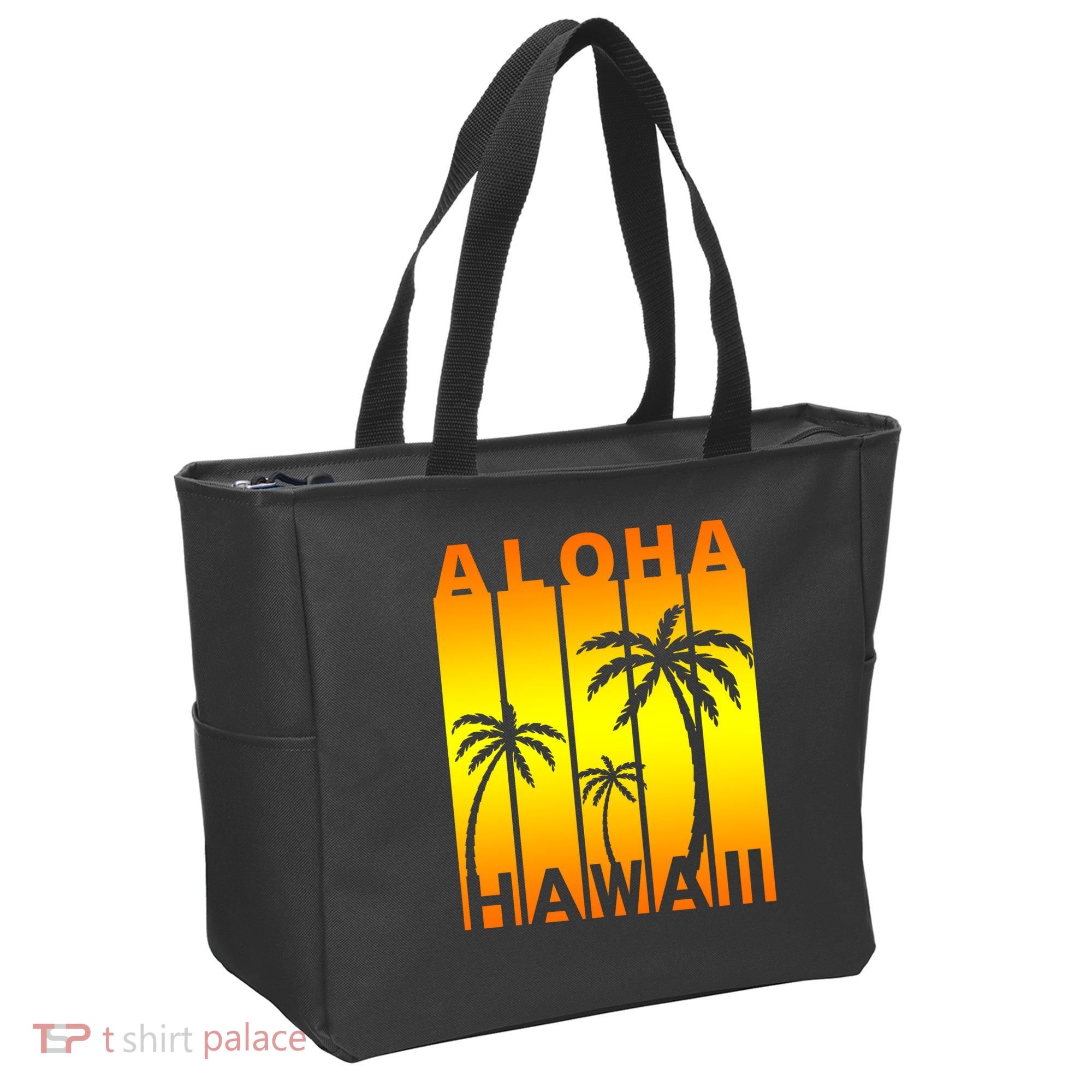 Aloha Hawaii Sunset Palm Trees Tote Bag
