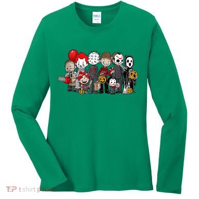 Anime Halloween Scary Horror Movie Christmas Women's Long Sleeve Shirt