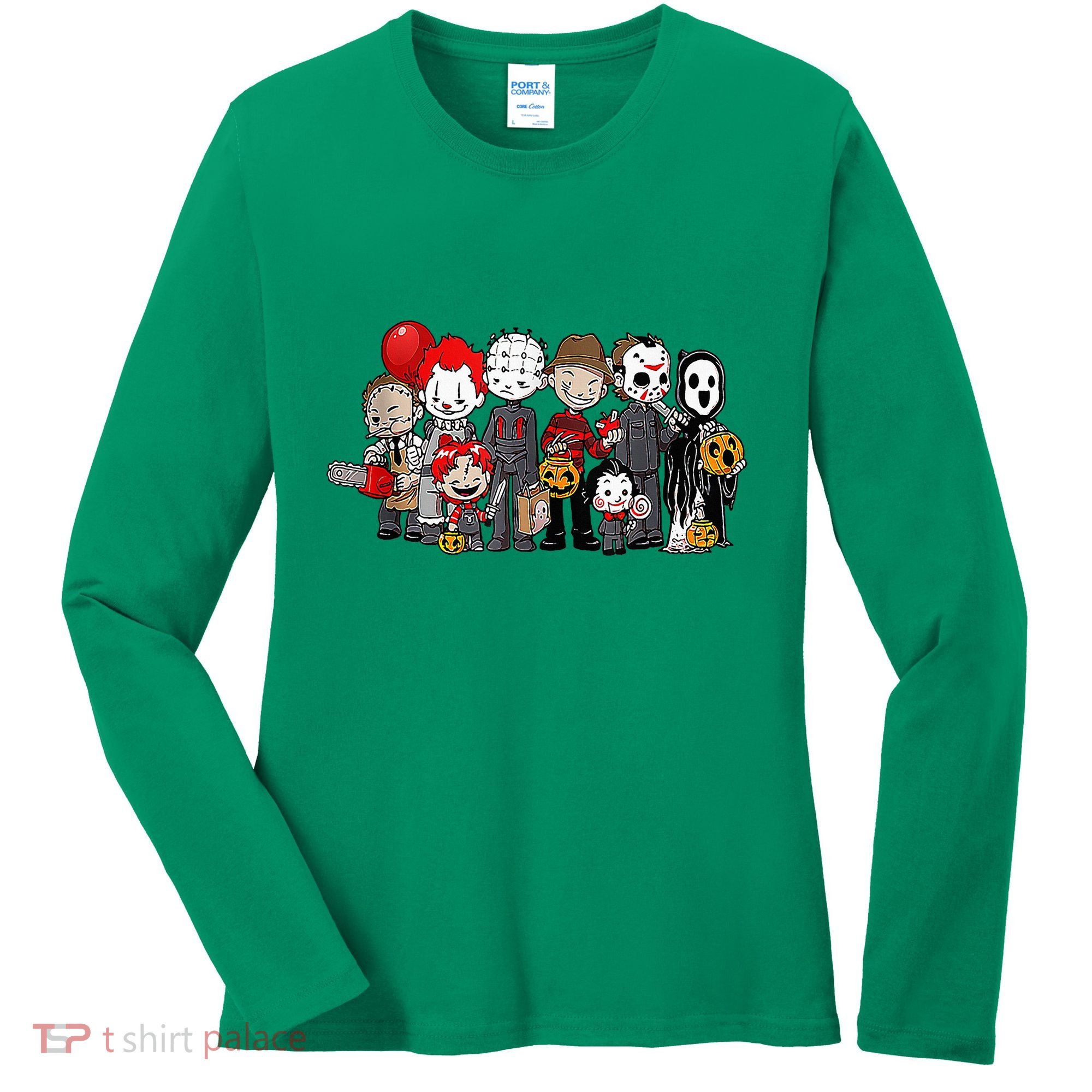 Anime Halloween Scary Horror Movie Christmas Women's Long Sleeve Shirt
