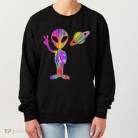 Alien Hippie Saturn Silhouette I Aliens Ufo Roswell Tie Dye Women's Sweatshirt thumb 0