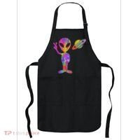 Alien Hippie Saturn Silhouette I Aliens Ufo Roswell Tie Dye Apron thumb 0