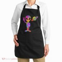 Alien Hippie Saturn Silhouette I Aliens Ufo Roswell Tie Dye Apron thumb 2