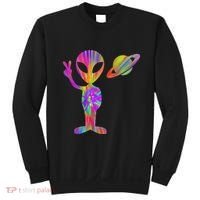 Alien Hippie Saturn Silhouette I Aliens Ufo Roswell Tie Dye Sweatshirt thumb 0