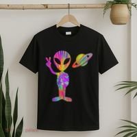 Alien Hippie Saturn Silhouette I Aliens Ufo Roswell Tie Dye T-Shirt thumb 2