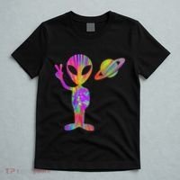 Alien Hippie Saturn Silhouette I Aliens Ufo Roswell Tie Dye T-Shirt thumb 5