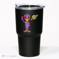 Alien Hippie Saturn Silhouette I Aliens Ufo Roswell Tie Dye Tumbler thumb 0