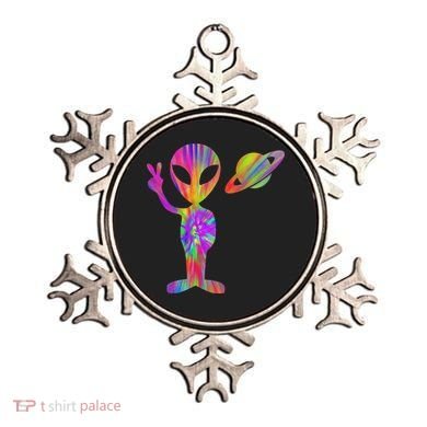 Alien Hippie Saturn Silhouette I Aliens Ufo Roswell Tie Dye Ornament
