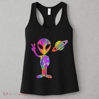 Alien Hippie Saturn Silhouette I Aliens Ufo Roswell Tie Dye Women's Tank Top thumb 3