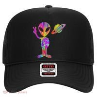 Alien Hippie Saturn Silhouette I Aliens Ufo Roswell Tie Dye Hat thumb 0