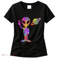 Alien Hippie Saturn Silhouette I Aliens Ufo Roswell Tie Dye Women's T-Shirt thumb 0