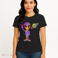 Alien Hippie Saturn Silhouette I Aliens Ufo Roswell Tie Dye Women's T-Shirt thumb 4
