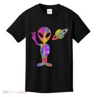 Alien Hippie Saturn Silhouette I Aliens Ufo Roswell Tie Dye Kids T-Shirt thumb 0