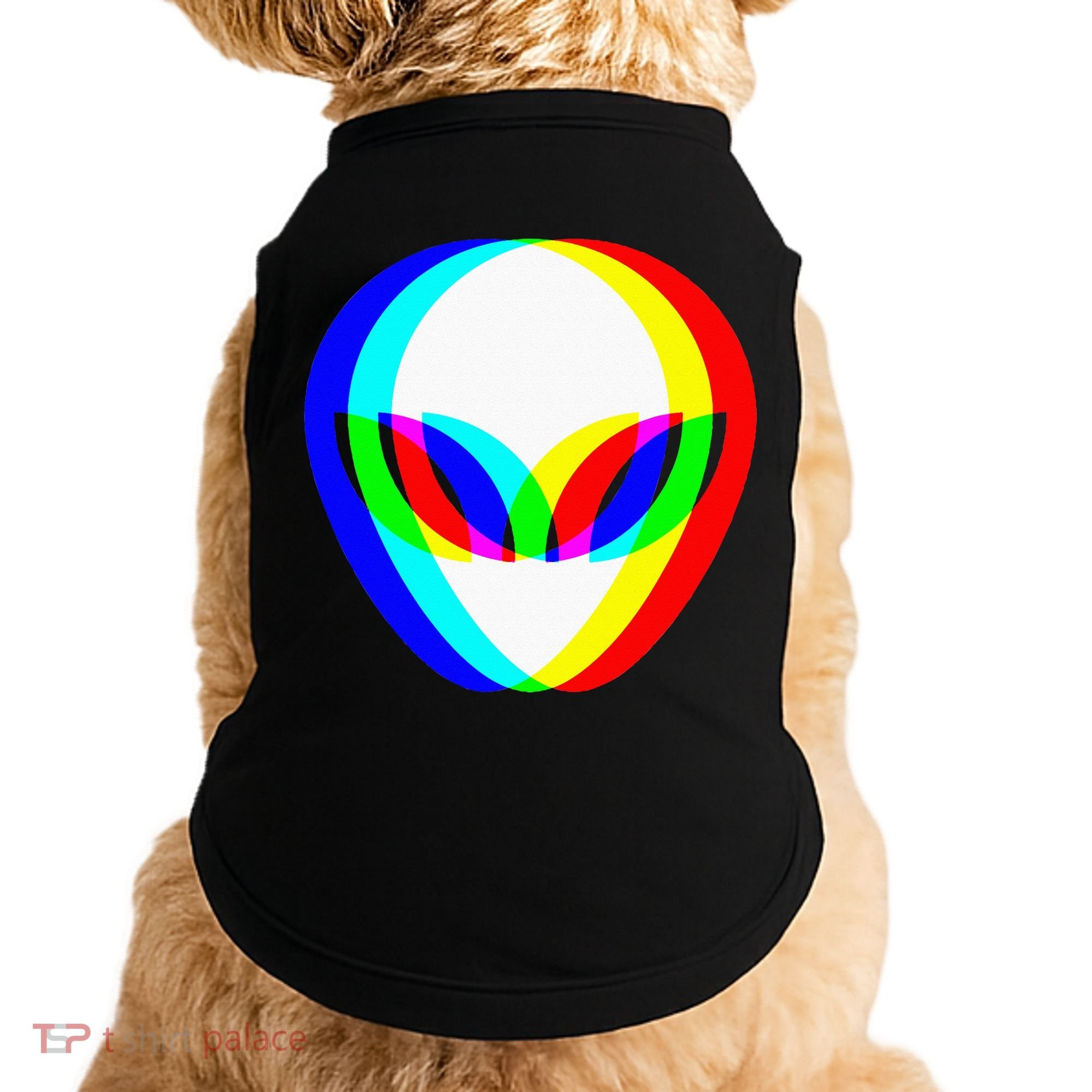 Alien Head Trippy Vaporwave Techno Rave EDM Music Festival Doggie Tank