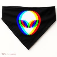 Alien Head Trippy Vaporwave Techno Rave EDM Music Festival USA-Made Doggie Bandana thumb 0