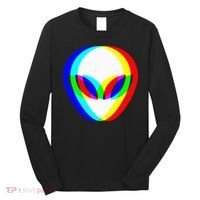 Alien Head Trippy Vaporwave Techno Rave EDM Music Festival Long Sleeve Shirt thumb 0