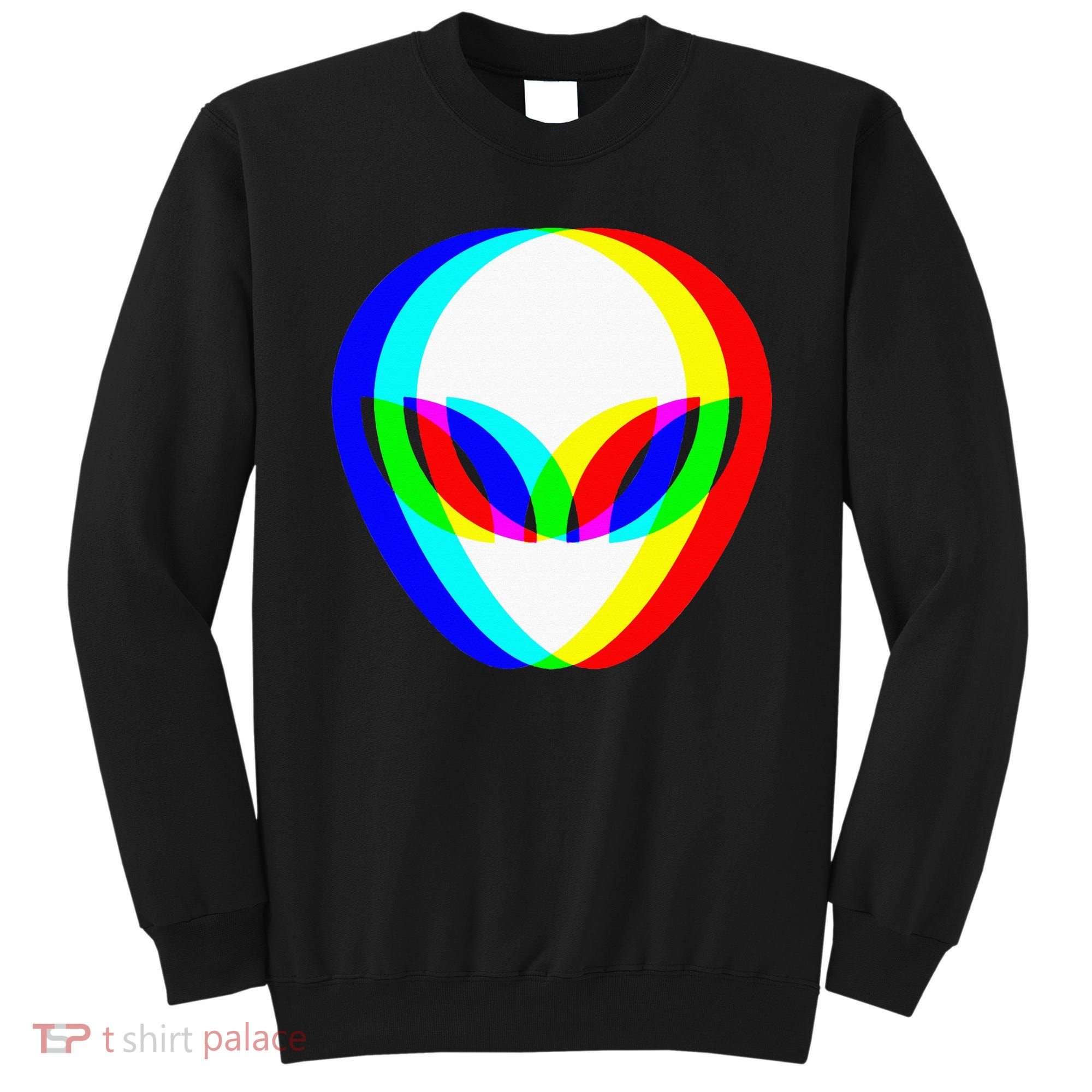 Alien Head Trippy Vaporwave Techno Rave EDM Music Festival Sweatshirt