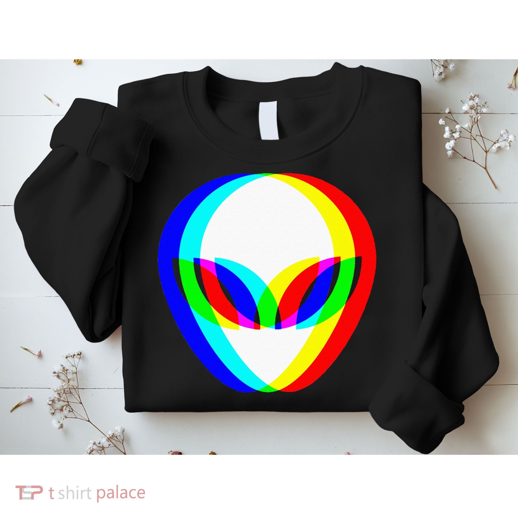 Alien Head Trippy Vaporwave Techno Rave EDM Music Festival Sweatshirt