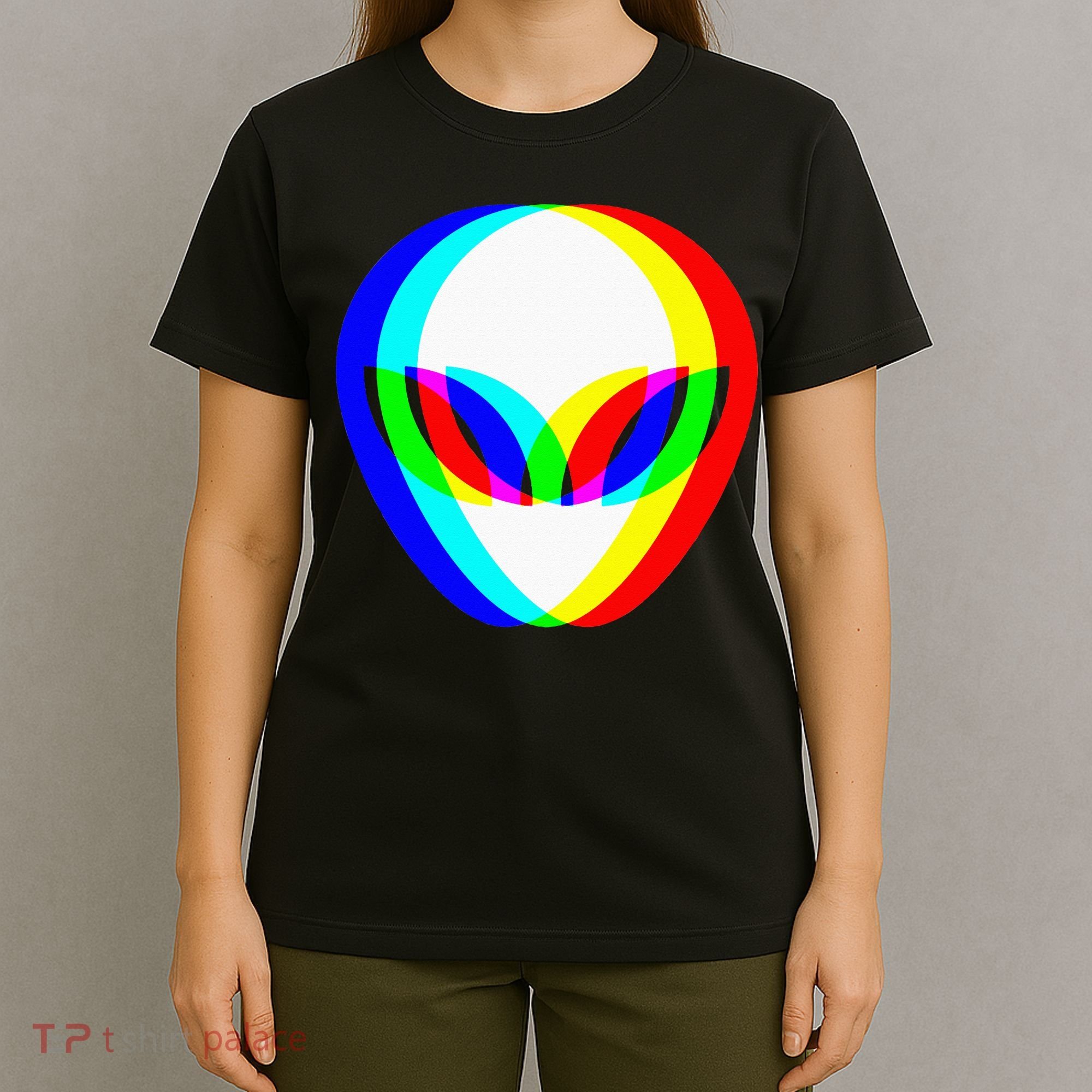 Alien Head Trippy Vaporwave Techno Rave EDM Music Festival T-Shirt