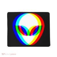 Alien Head Trippy Vaporwave Techno Rave EDM Music Festival Mousepad thumb 0