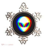 Alien Head Trippy Vaporwave Techno Rave EDM Music Festival Ornament thumb 0