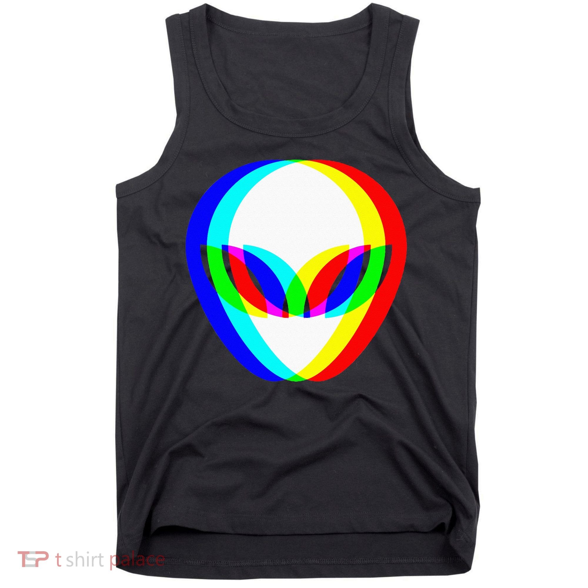 Alien Head Trippy Vaporwave Techno Rave EDM Music Festival Tank Top