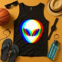 Alien Head Trippy Vaporwave Techno Rave EDM Music Festival Tank Top thumb 4
