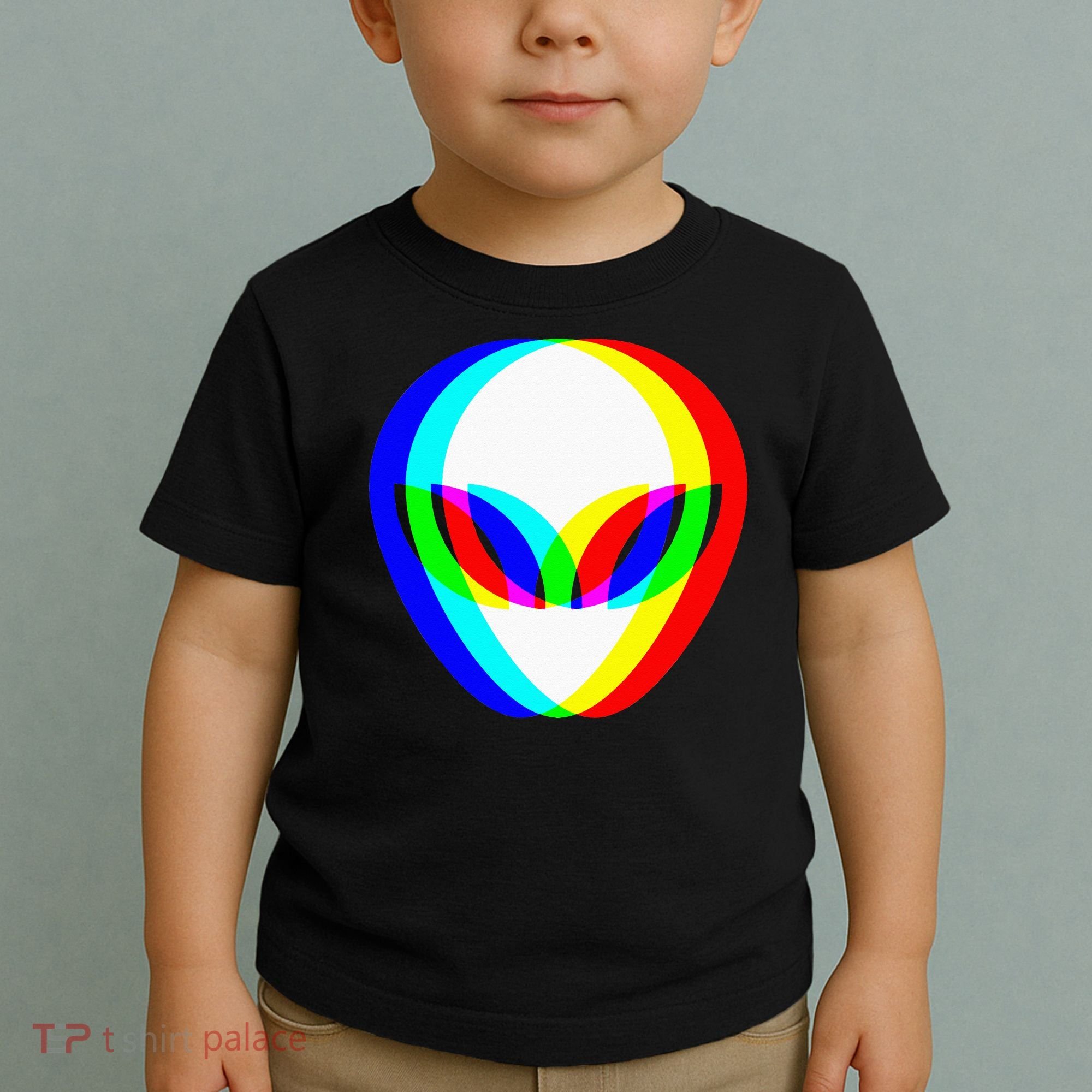 Alien Head Trippy Vaporwave Techno Rave EDM Music Festival Toddler T-Shirt