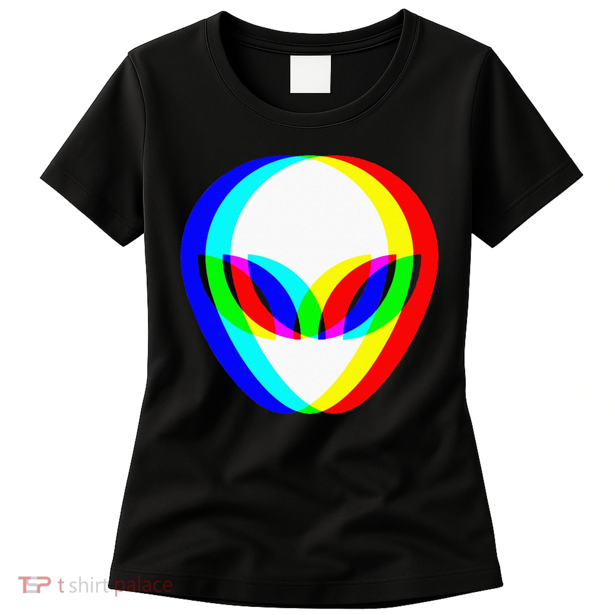 Alien Head Trippy Vaporwave Techno Rave EDM Music Festival Women's T-Shirt