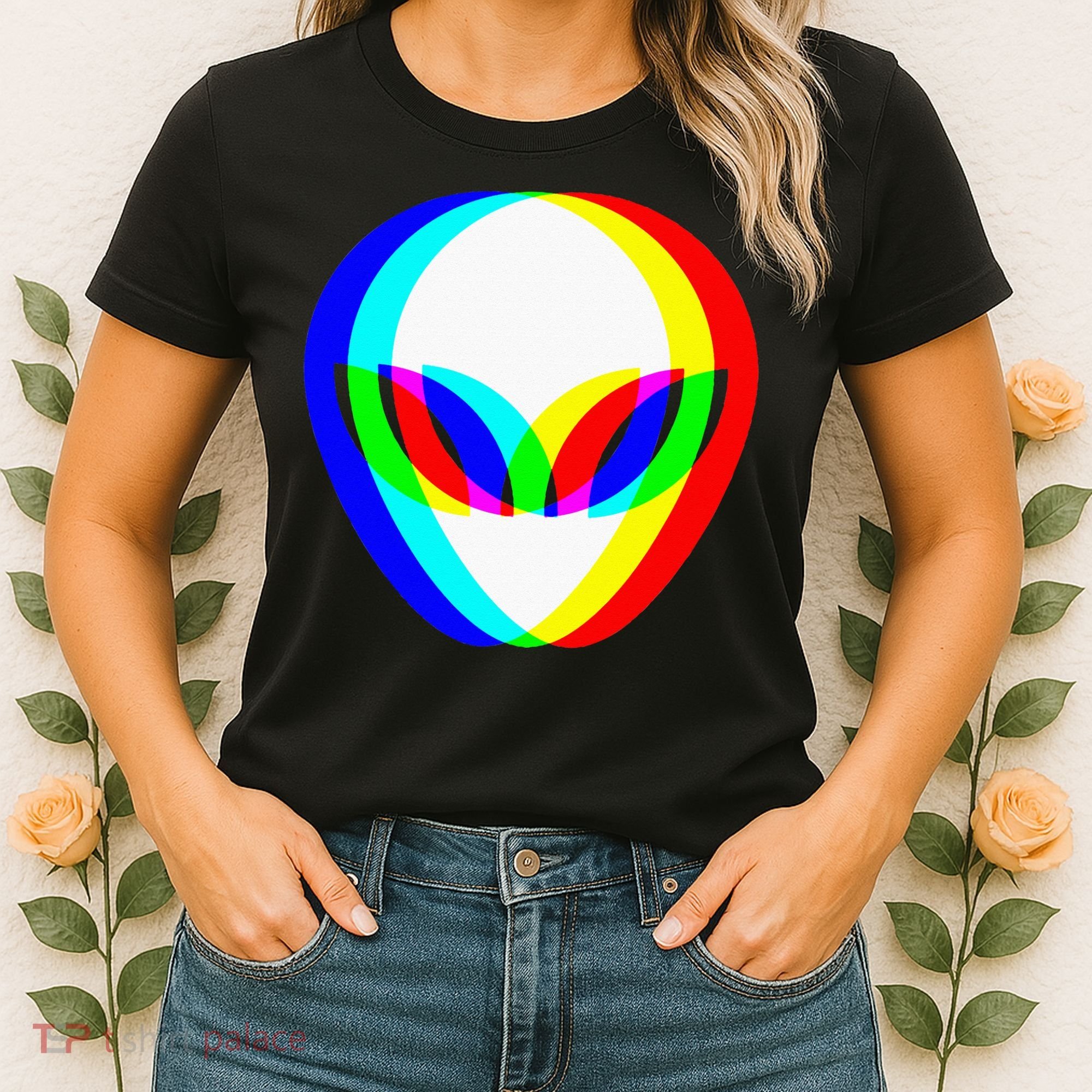 Alien Head Trippy Vaporwave Techno Rave EDM Music Festival Women's T-Shirt