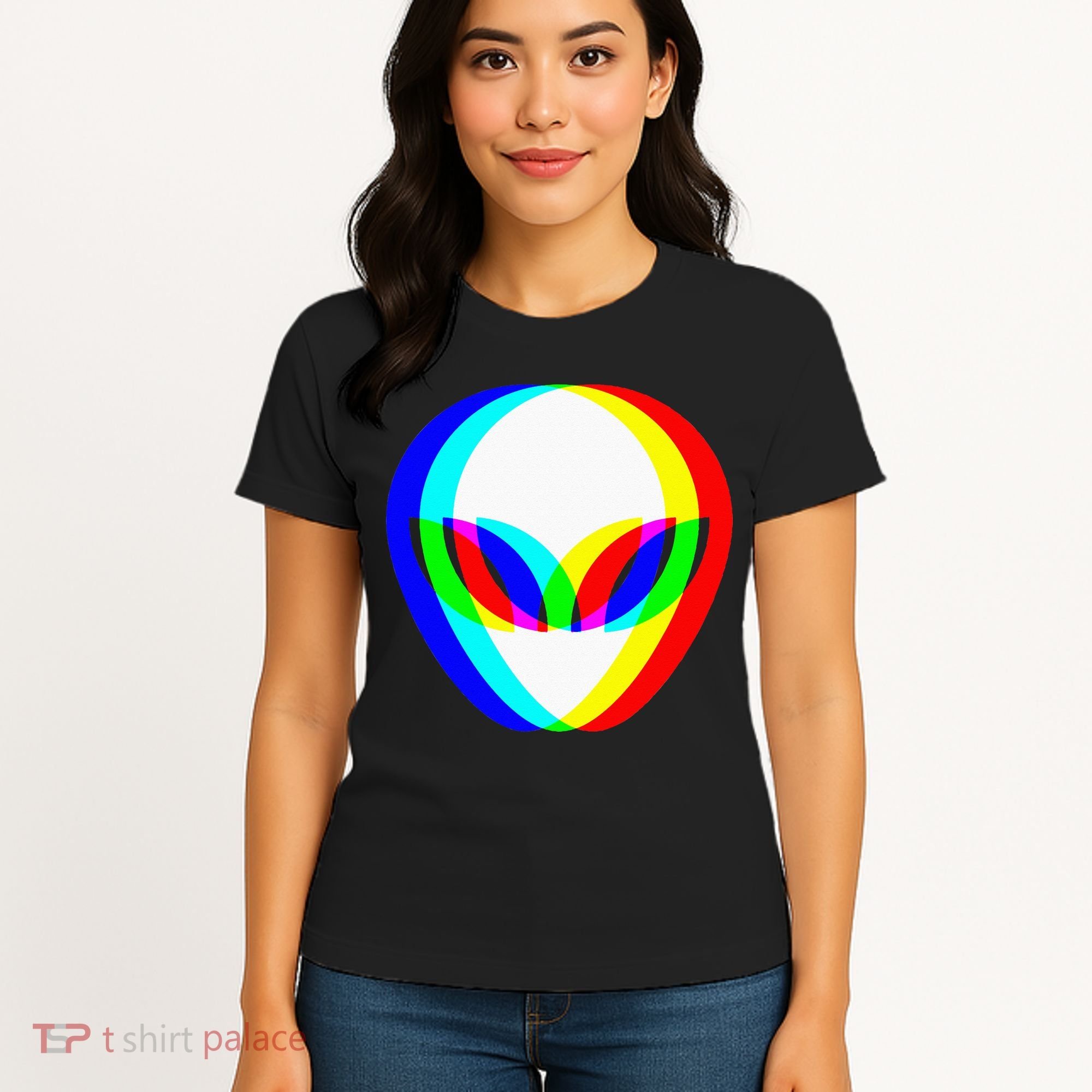 Alien Head Trippy Vaporwave Techno Rave EDM Music Festival Women's T-Shirt