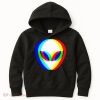 Alien Head Trippy Vaporwave Techno Rave EDM Music Festival Kids Hoodie thumb 0